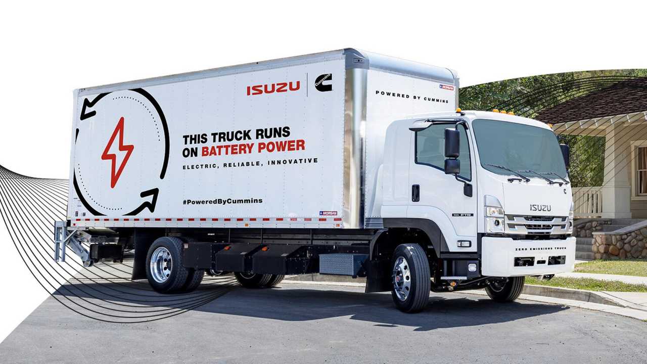 Cybercab Robotaxi Cummins-Powered Isuzu Electric Truck To Start US Trials In 2022 m-duty-prototype-electric-truck-powered-by-cummins