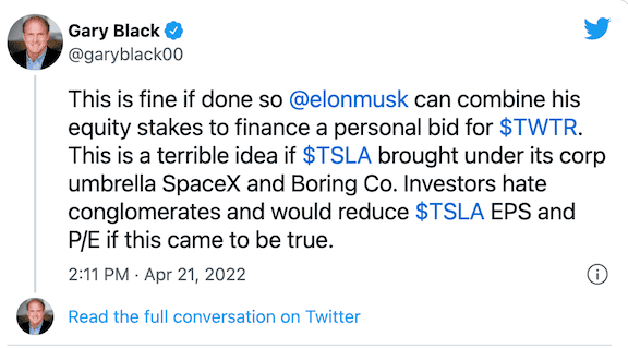 Cybercab Robotaxi Tesla, SpaceX, Neuralink, The Boring Company = X, the super conglomerate. Screen Shot 2022-04-23 at 1.52.01 PM