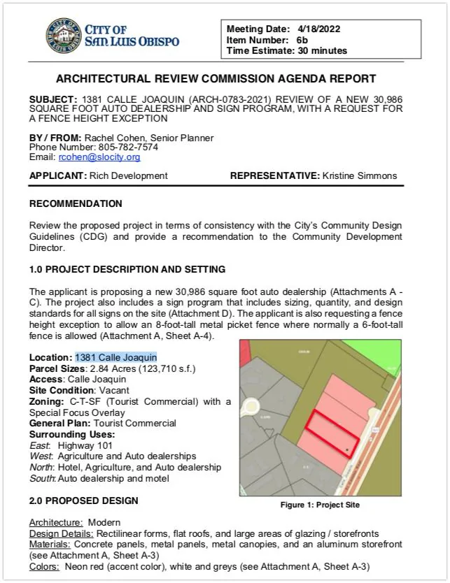Cybercab Robotaxi Tesla Dealership/Service coming to San Luis Obispo, California TESLA SLO SITE sourc