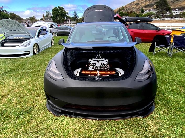 Cybercab Robotaxi Tesla Owners Takeover San Luis Obispo, CA August 6, 2022 air tank frunk blk-0012