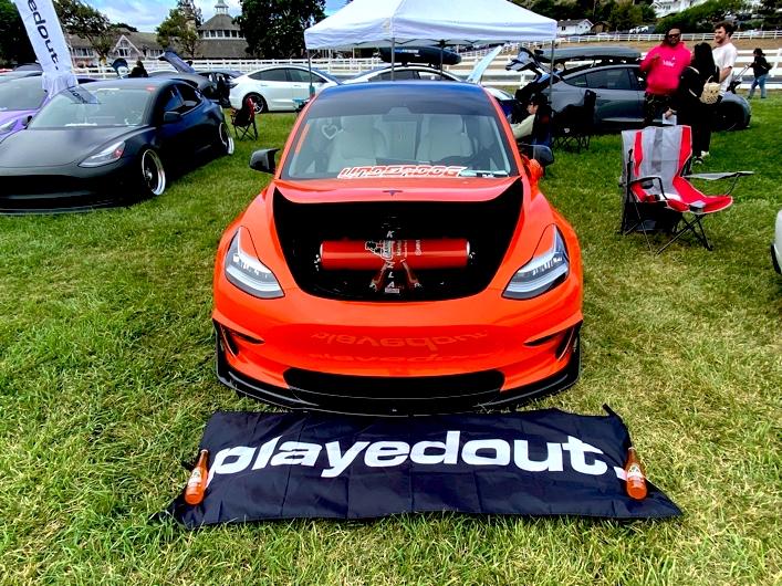 Cybercab Robotaxi Tesla Owners Takeover San Luis Obispo, CA August 6, 2022 air tank frunk orange-0013