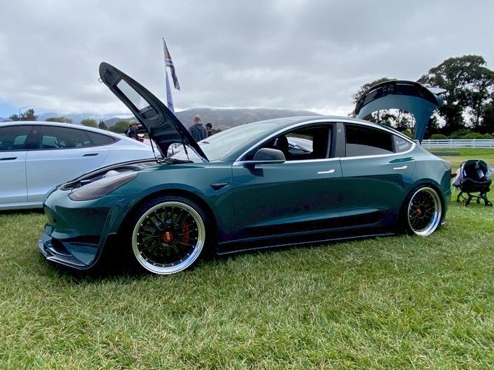 Cybercab Robotaxi Tesla Owners Takeover San Luis Obispo, CA August 6, 2022 wrap drk grn