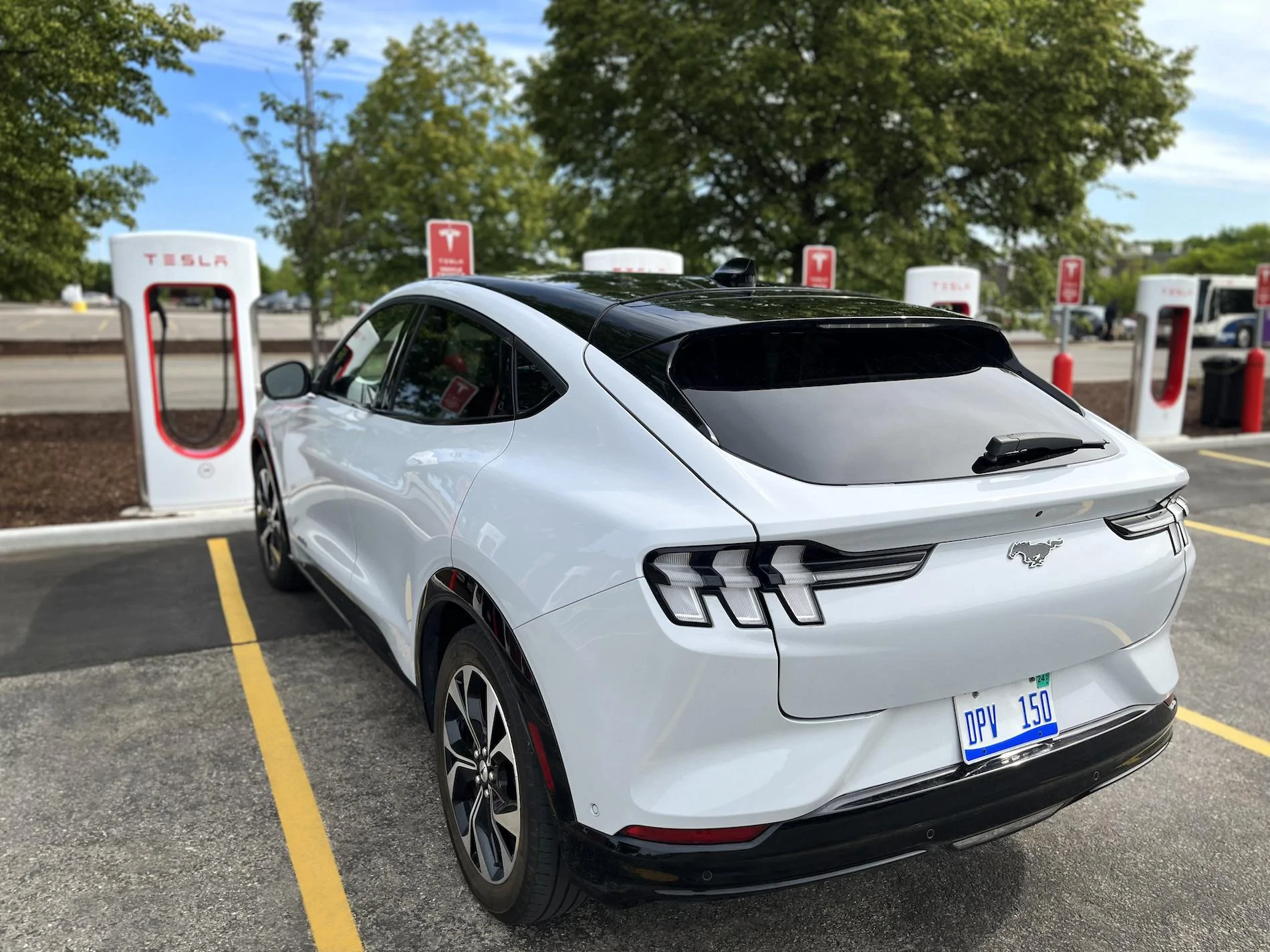 Cybercab Robotaxi Ford EV will gain access to Tesla Superchargers and come with standard NACS ports starting 2025! Ford_Tesla_Mustang Mach-E (1)