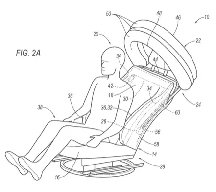 Cybercab Robotaxi Airbag descending from roof/visor might be safer than airbags shot 150mph directly at your face 1689357547417