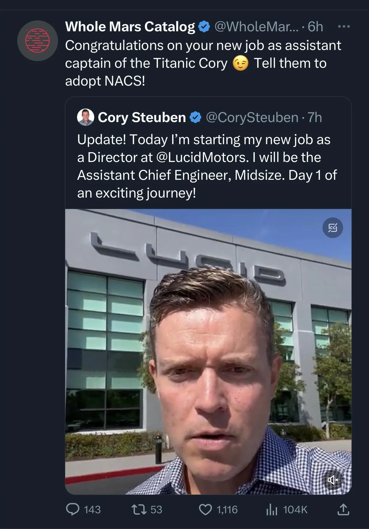 Cybercab Robotaxi Cory Steuben’s New Gig: Lucid Motors 08723D4A-074C-4CDC-AD7F-A2BF9837050C