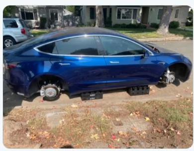 Cybercab Robotaxi Tesla Wheels, Rims A ‘Hot Commodity’ In Palms, Mar Vista Areas Tesla stolen wheels