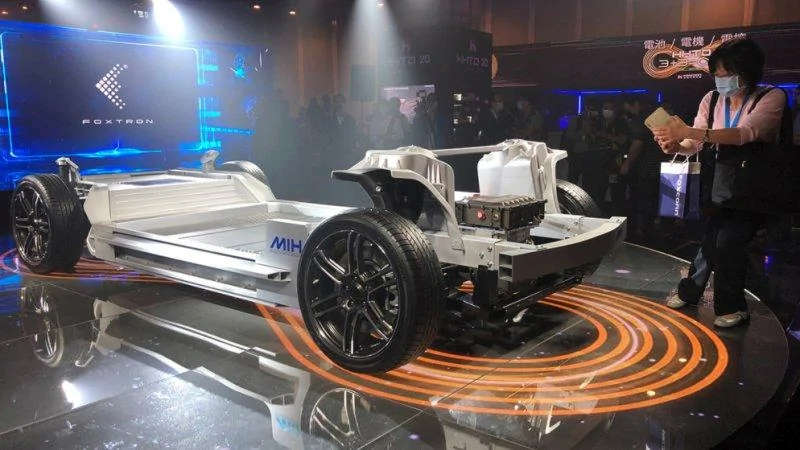 Cybercab Robotaxi Foxconn unveils electric car chassis EV Platform