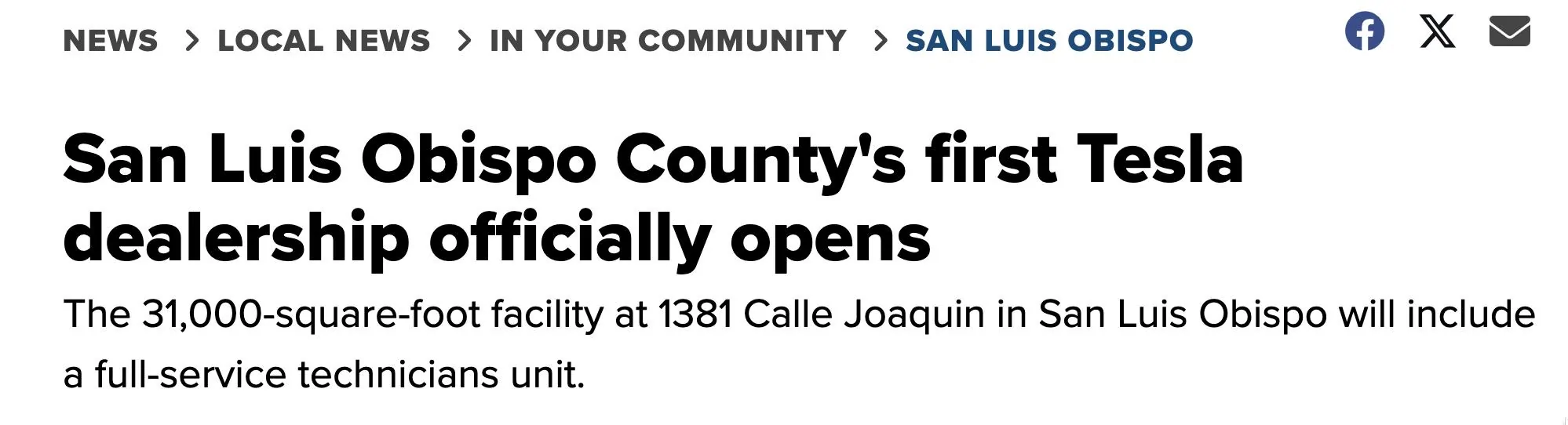 Cybercab Robotaxi Tesla Dealership/Service coming to San Luis Obispo, California San Luis Obispo County's first Tesla dealership officially opens 2024-01-25 11-41-29