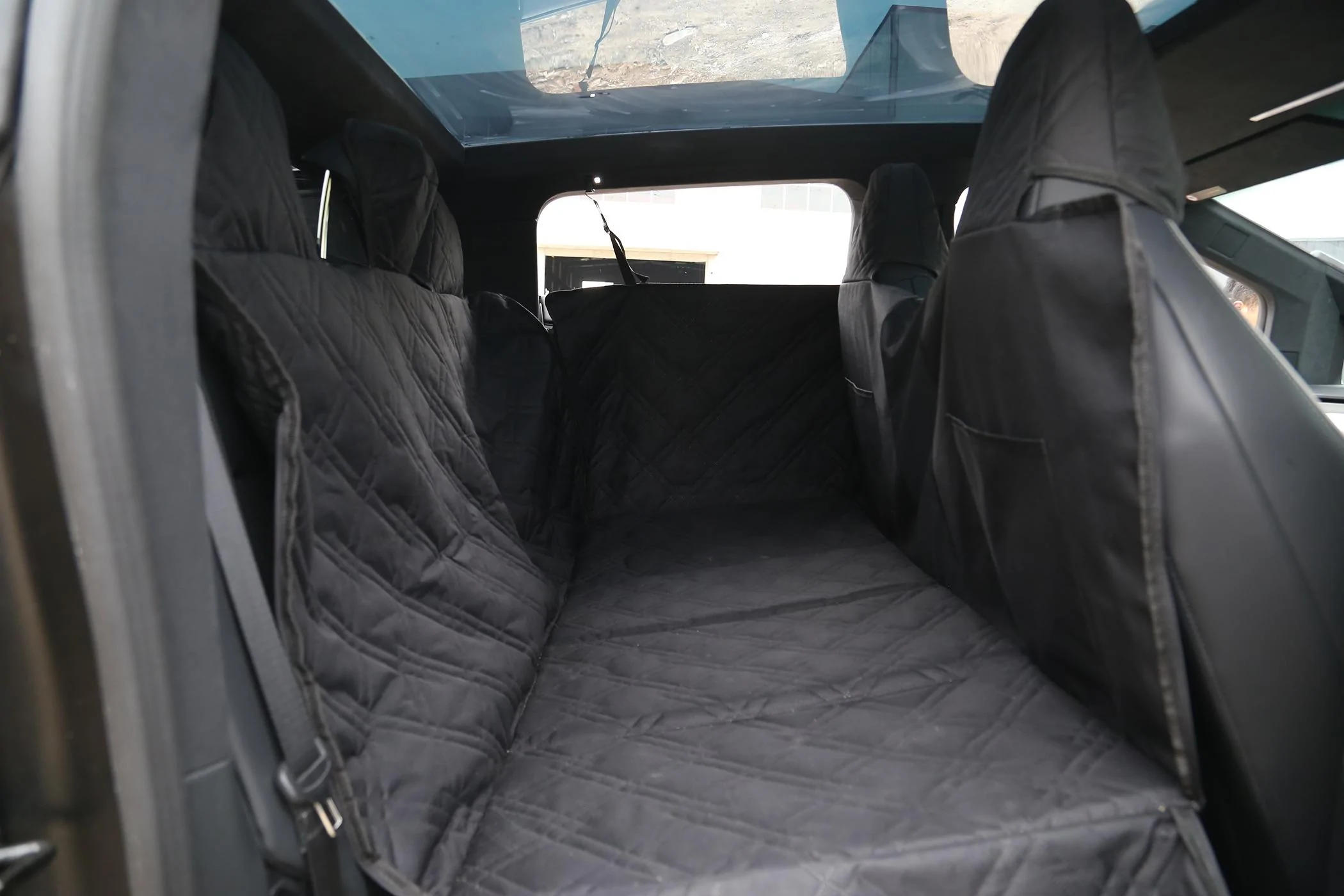 Cybercab Robotaxi ELECFRESH | Product Testing | Cybertruck Backseat Pet Cover Solution IMG_5470
