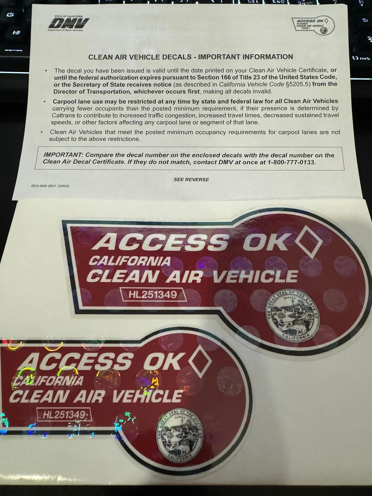 Cybercab Robotaxi CA HOV sticker application IMG_6827