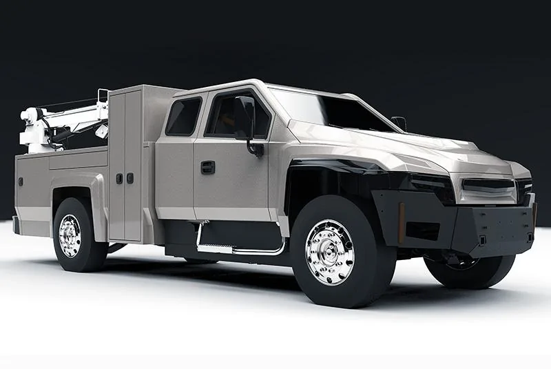 Cybercab Robotaxi Minnesota startup sees a growing niche market for electric work trucks zeus-electric-truck-utility-tools-hoist