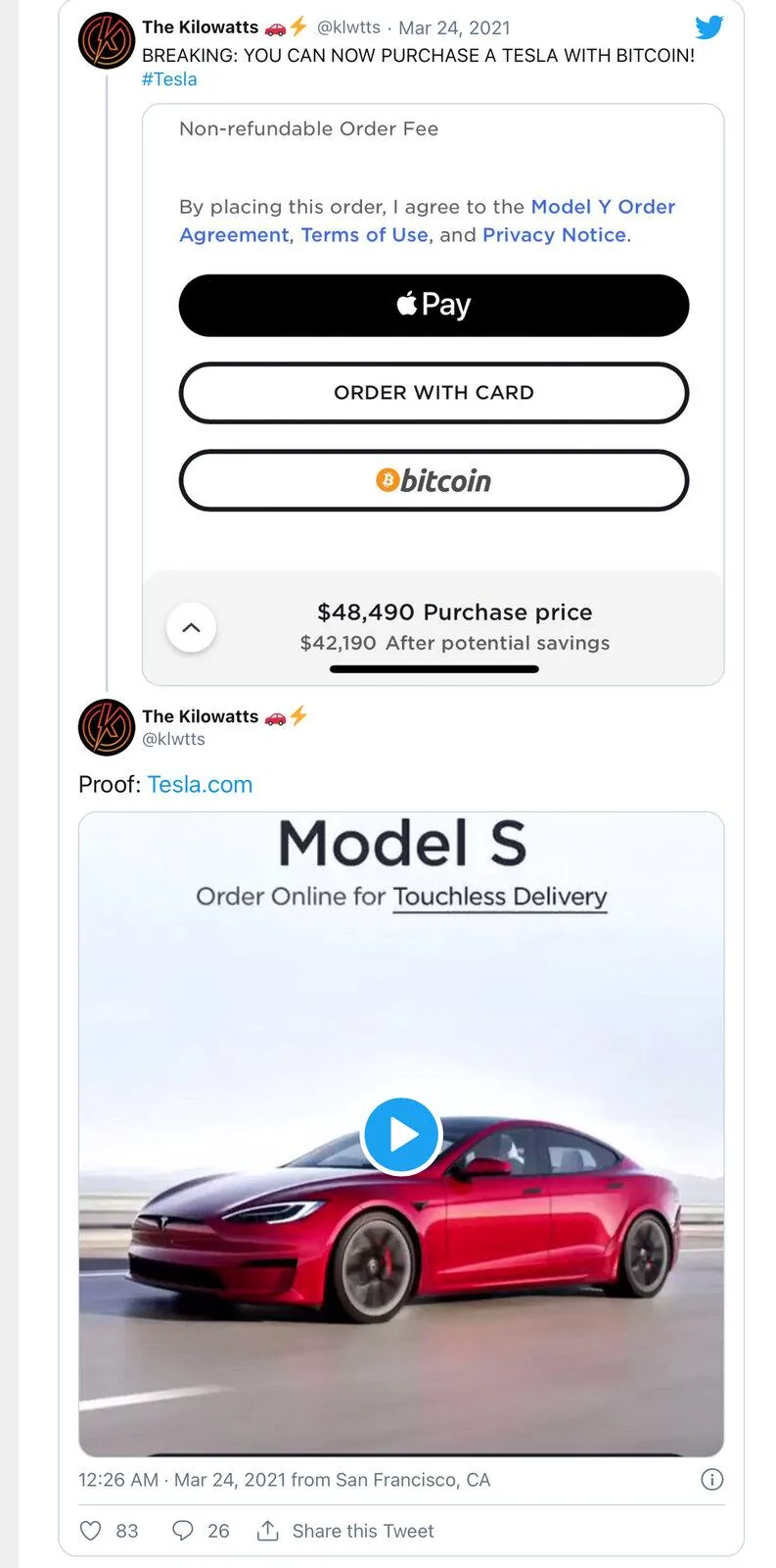 Cybercab Robotaxi Tesla launches Bitcoin payments for vehicle orders in US, other territories to follow 8D0C2768-54E2-4211-931D-9FF91D53D732