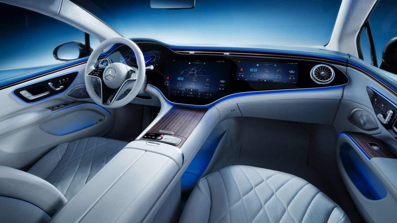 Cybercab Robotaxi 2022 Mercedes-Benz EQS luxury EV: Brains and beauty are a potent combination 21C0123_012-1280x720