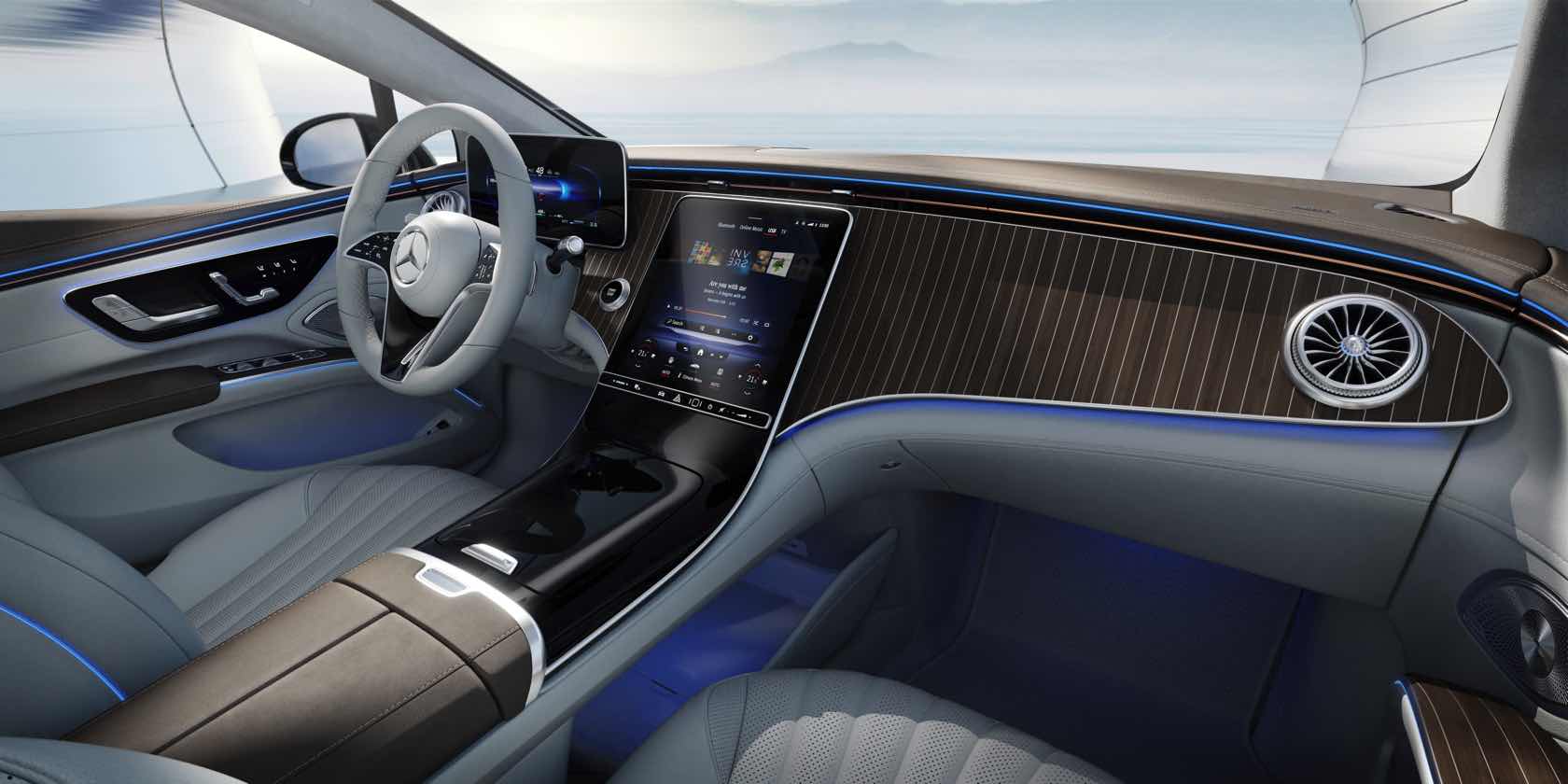 Cybercab Robotaxi 2022 Mercedes-Benz EQS luxury EV: Brains and beauty are a potent combination 21C0195_004