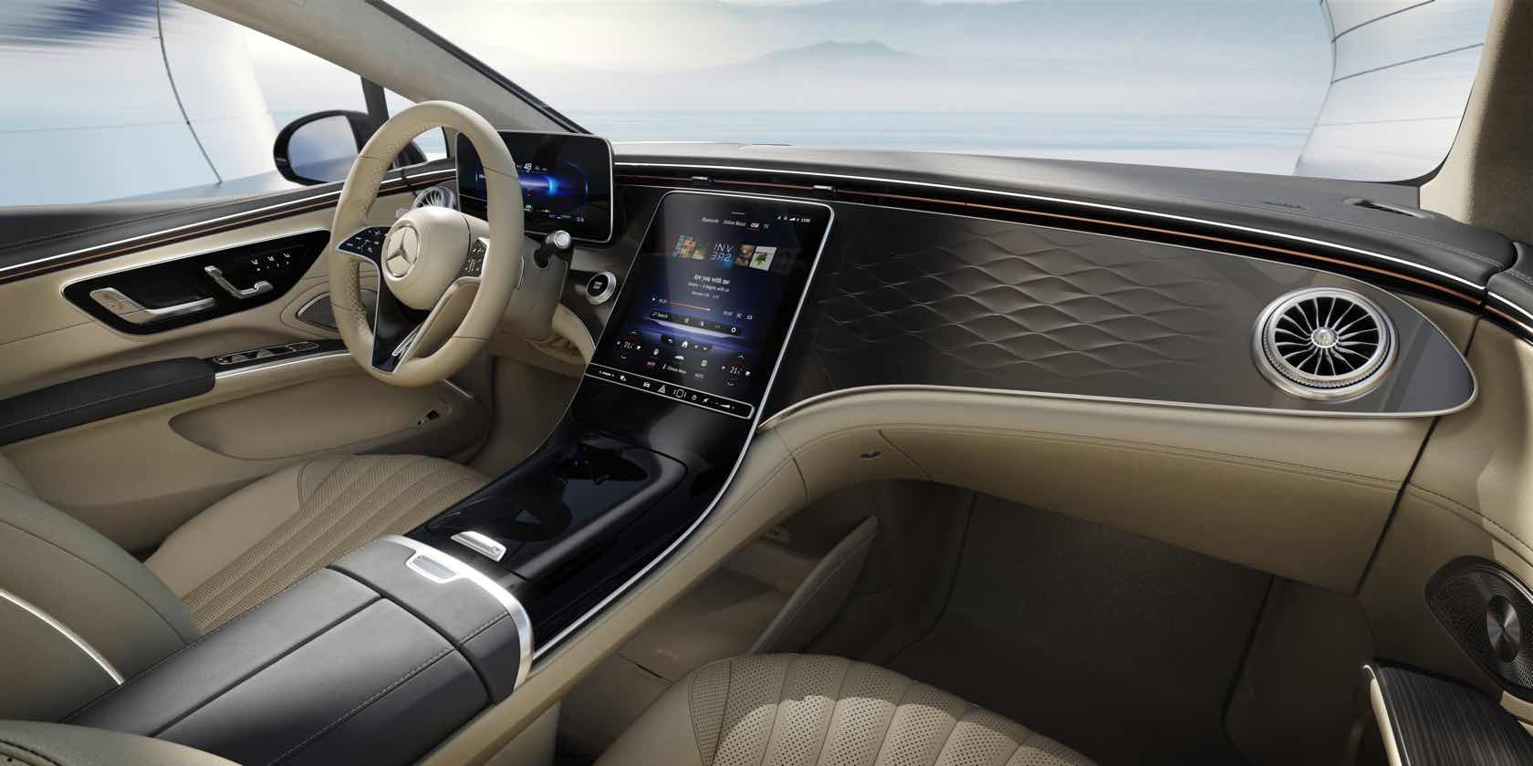 Cybercab Robotaxi 2022 Mercedes-Benz EQS luxury EV: Brains and beauty are a potent combination 21C0195_010