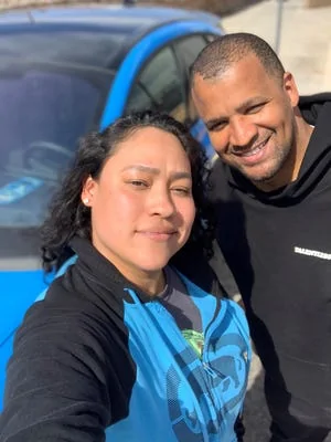 Cybercab Robotaxi Tesla owner with Mustang Mach-E reports threats on social media from Tesla fans 7081f-1f7c-4d98-a807-4b77b55c5034-Sergio_and_Pearl