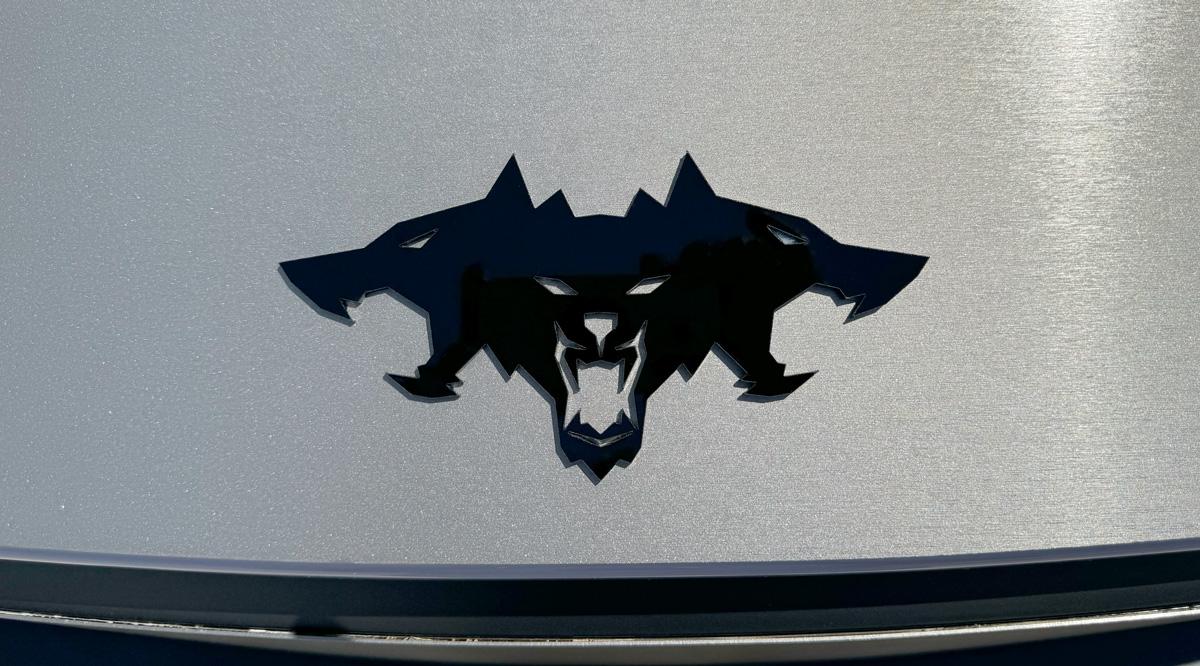 Cybercab Robotaxi ? Introducing the Cyberbeast 3D Laser-Cut Emblem Badge Gloss Black Acrylic cyberbeast-emblem-hood-overto