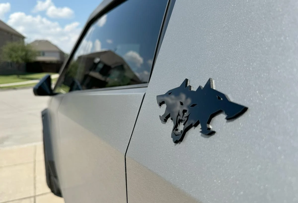 Cybercab Robotaxi ? Introducing the Cyberbeast 3D Laser-Cut Emblem Badge Gloss Black Acrylic cyberbeast-emblem-rear-door