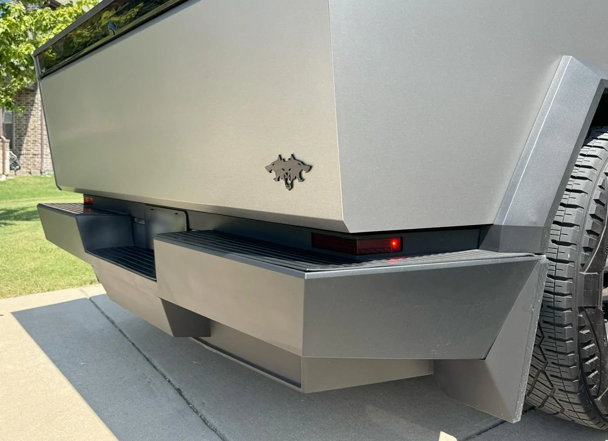 Cybercab Robotaxi ? Introducing the Cyberbeast 3D Laser-Cut Emblem Badge Gloss Black Acrylic cyberbeast-emblem-gate-quarter