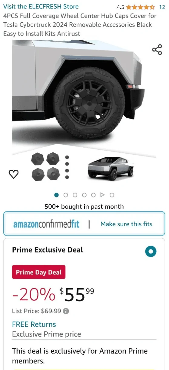 Cybercab Robotaxi [Elecfresh] Wheel Hub Cover & Full Set Mats Best Price During The Year 1721135258913-p9