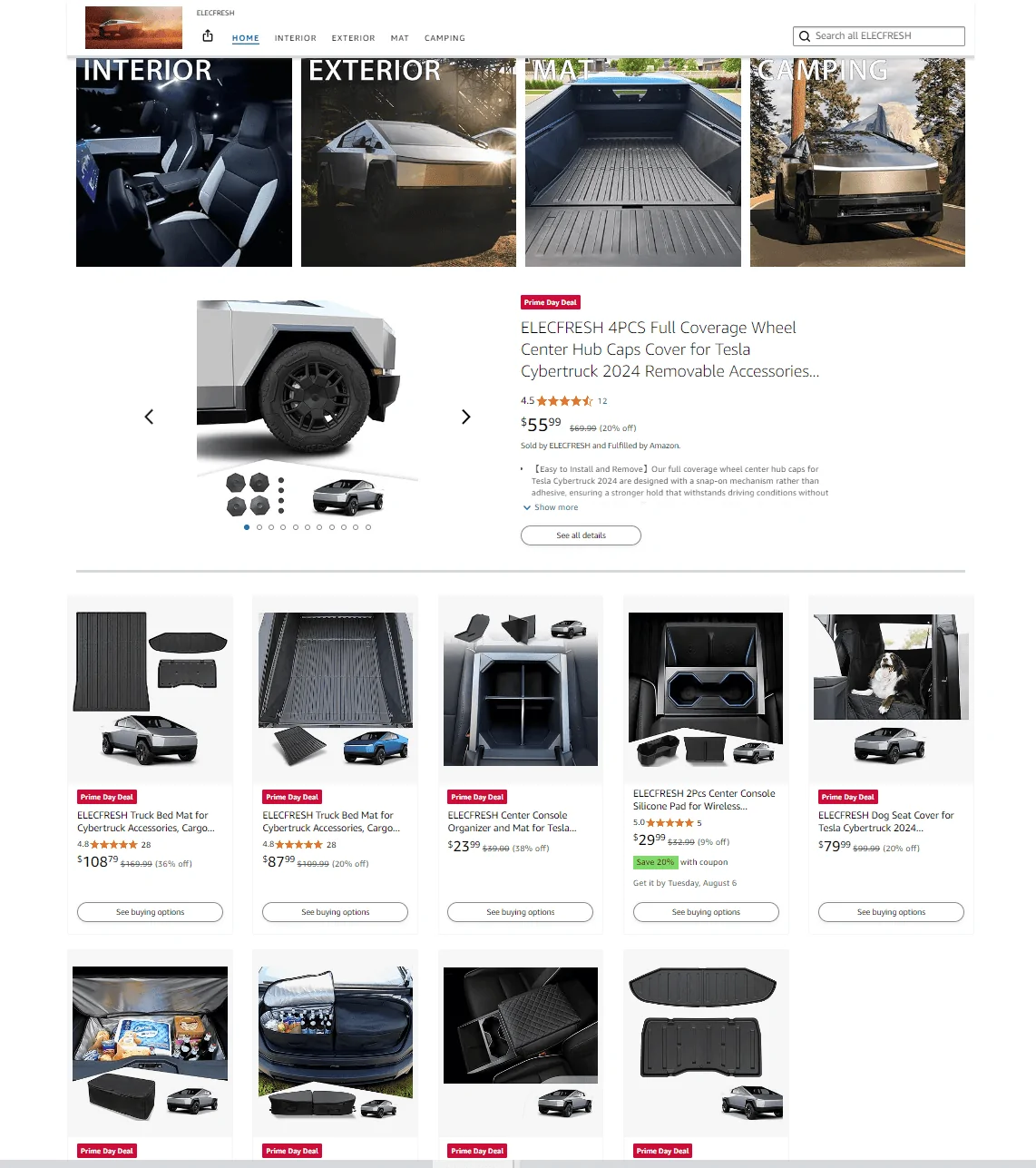 Cybercab Robotaxi [Elecfresh] Wheel Hub Cover & Full Set Mats Best Price During The Year 1721135464094-41