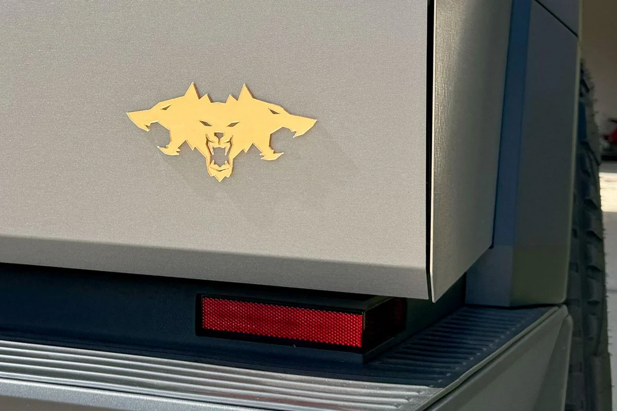Cybercab Robotaxi ? Metallic Silver Cyberbeast 3D Laser-Cut Emblems emblem-gold-tailgate-small