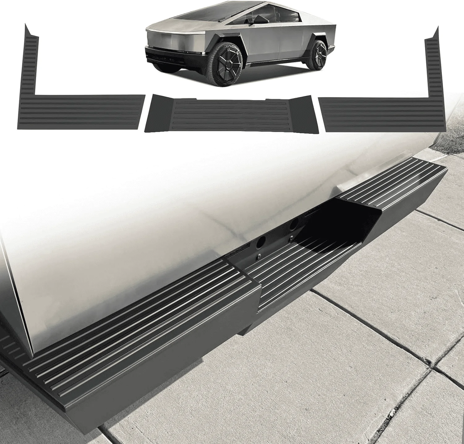 Cybercab Robotaxi Newly Added Prime Day Deal: Stainless Steel Matte Black Rear Bumper Protector and TPE Rear Bumper Protector! 1721218107096-m4