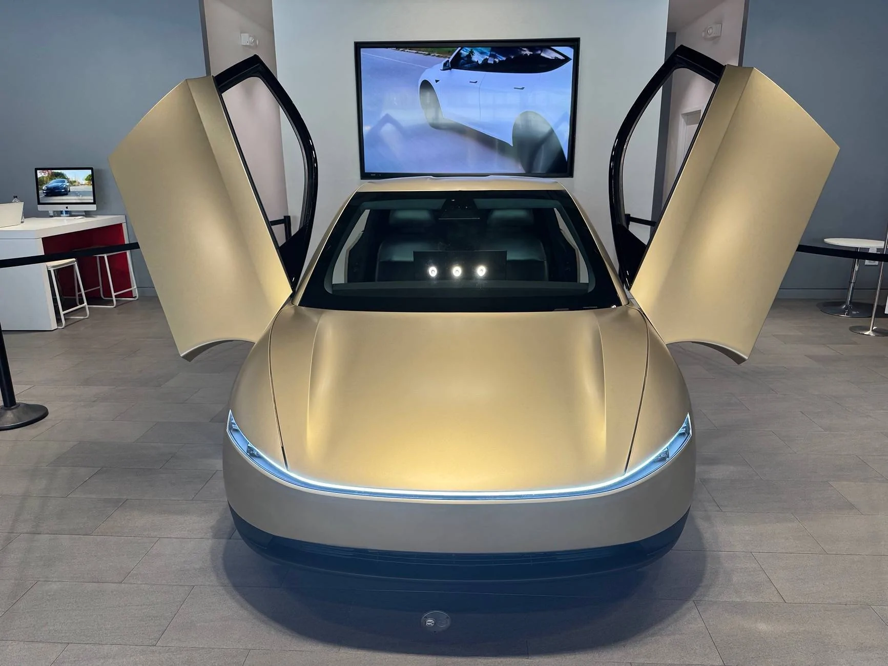 Cybercab Robotaxi Cybercab Robotaxi displayed at Plano, Texas Tesla Showroom img_7701-jpeg