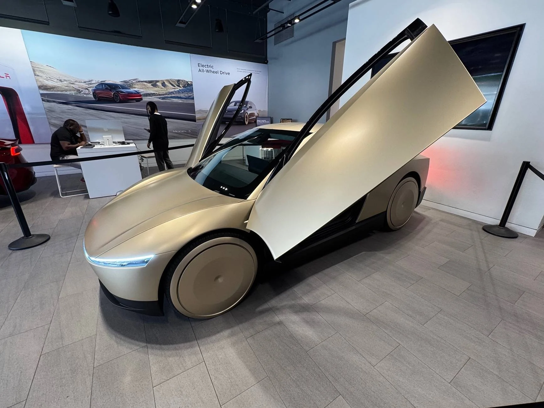 Cybercab Robotaxi Cybercab Robotaxi displayed at Plano, Texas Tesla Showroom img_7700-jpeg