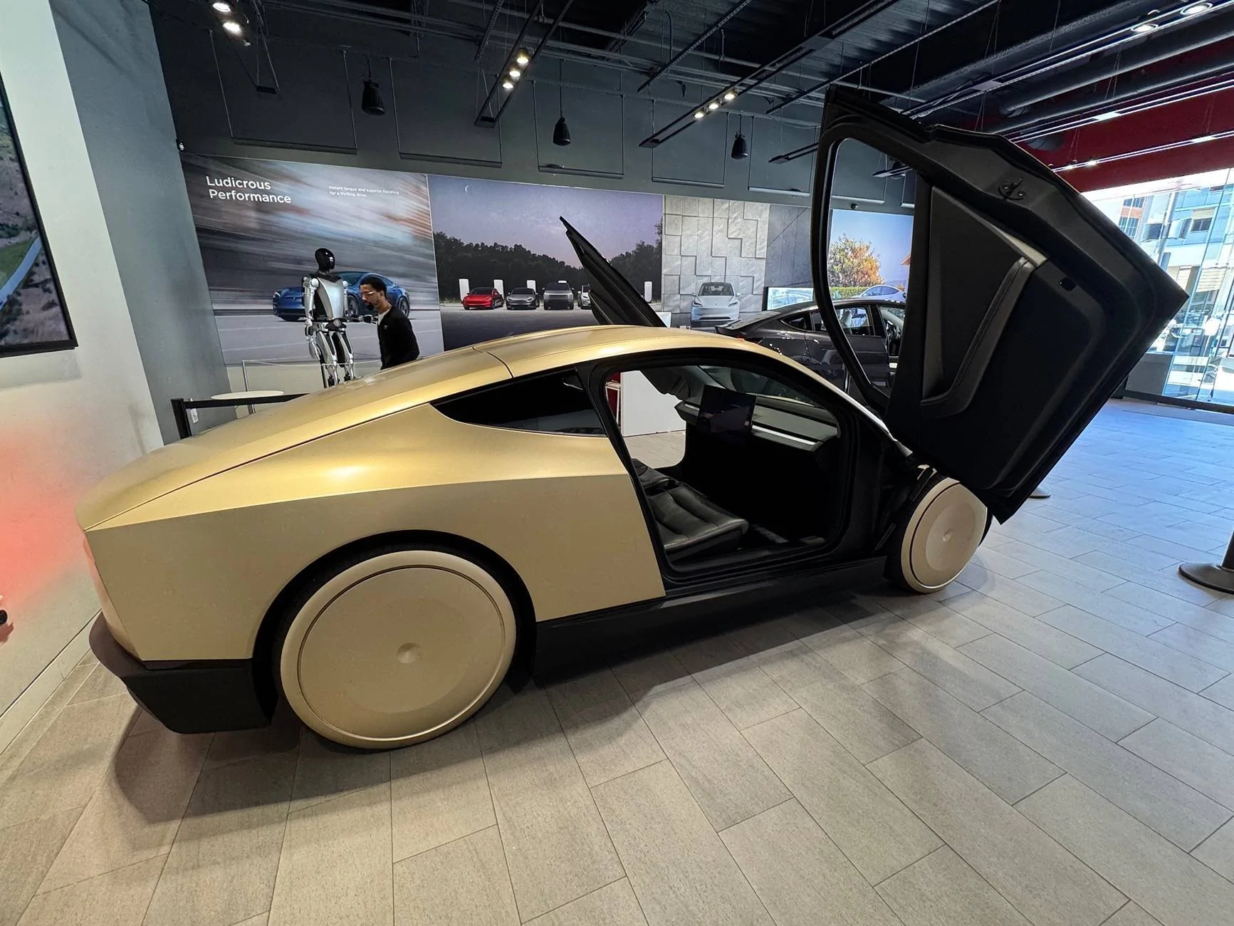 Cybercab Robotaxi Cybercab Robotaxi displayed at Plano, Texas Tesla Showroom img_7702-jpeg