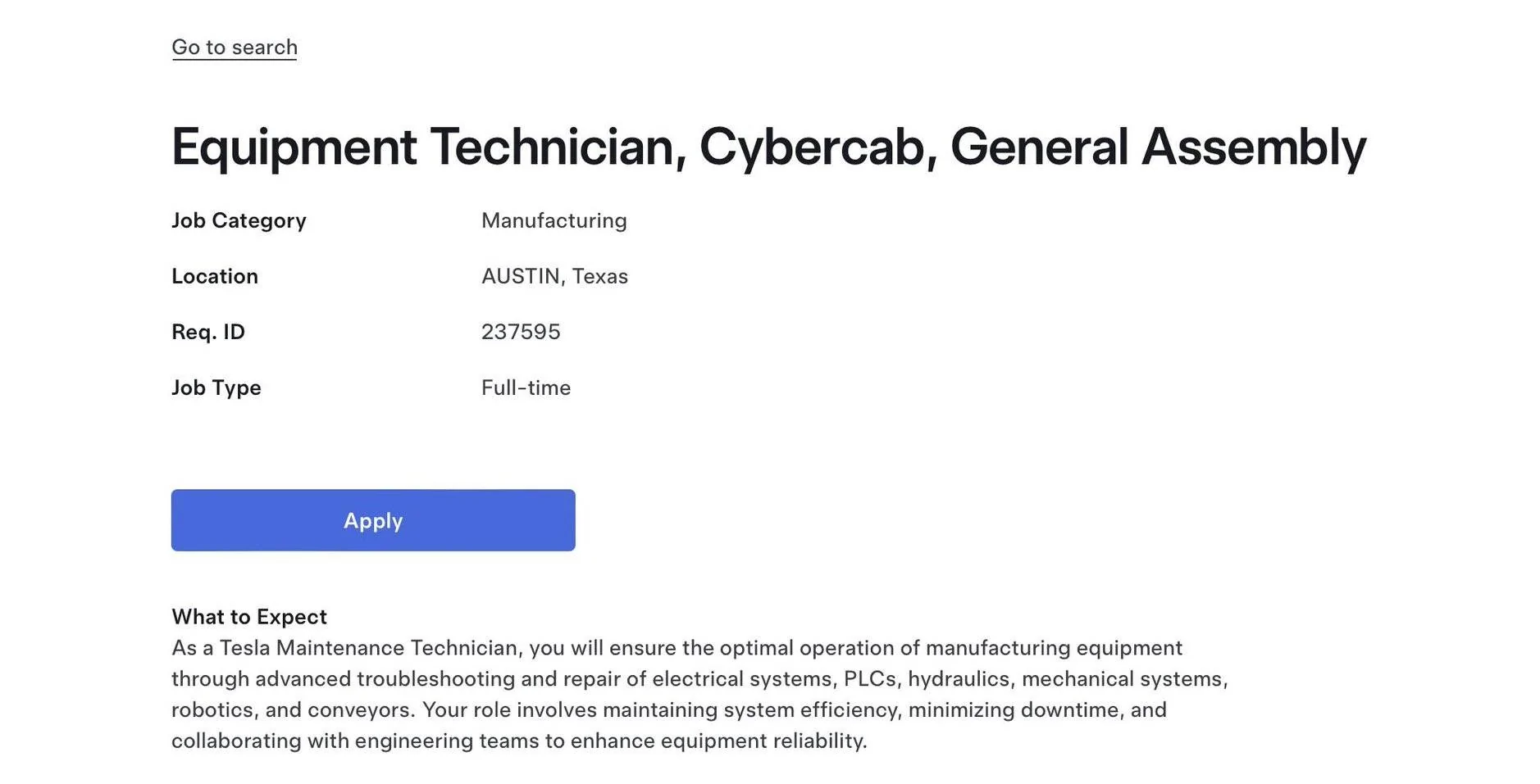 Cybercab Robotaxi Breaking: Tesla begins hiring for Cybercab production / assembly jobs at Giga Texas Cybercab production : assembly jobs at Giga Texas 2