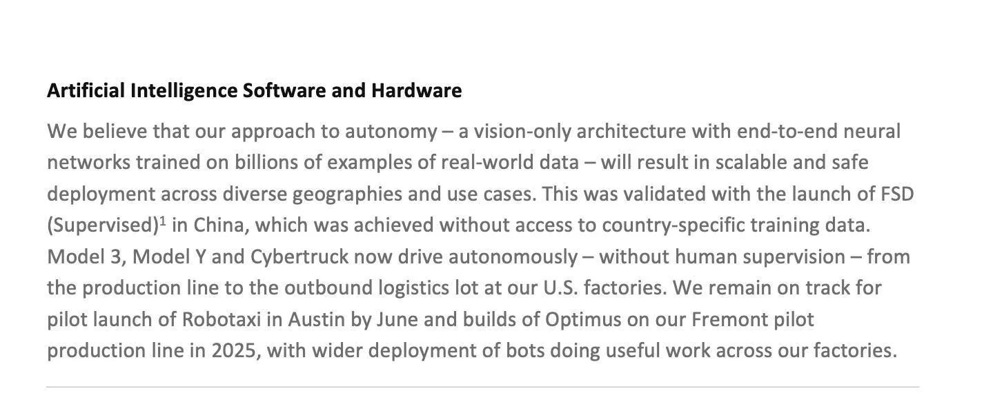 Cybercab Robotaxi Robotaxi launch on track for June in Austin (per Q1 2025 earnings report) GpKlMTIWMAAal8z