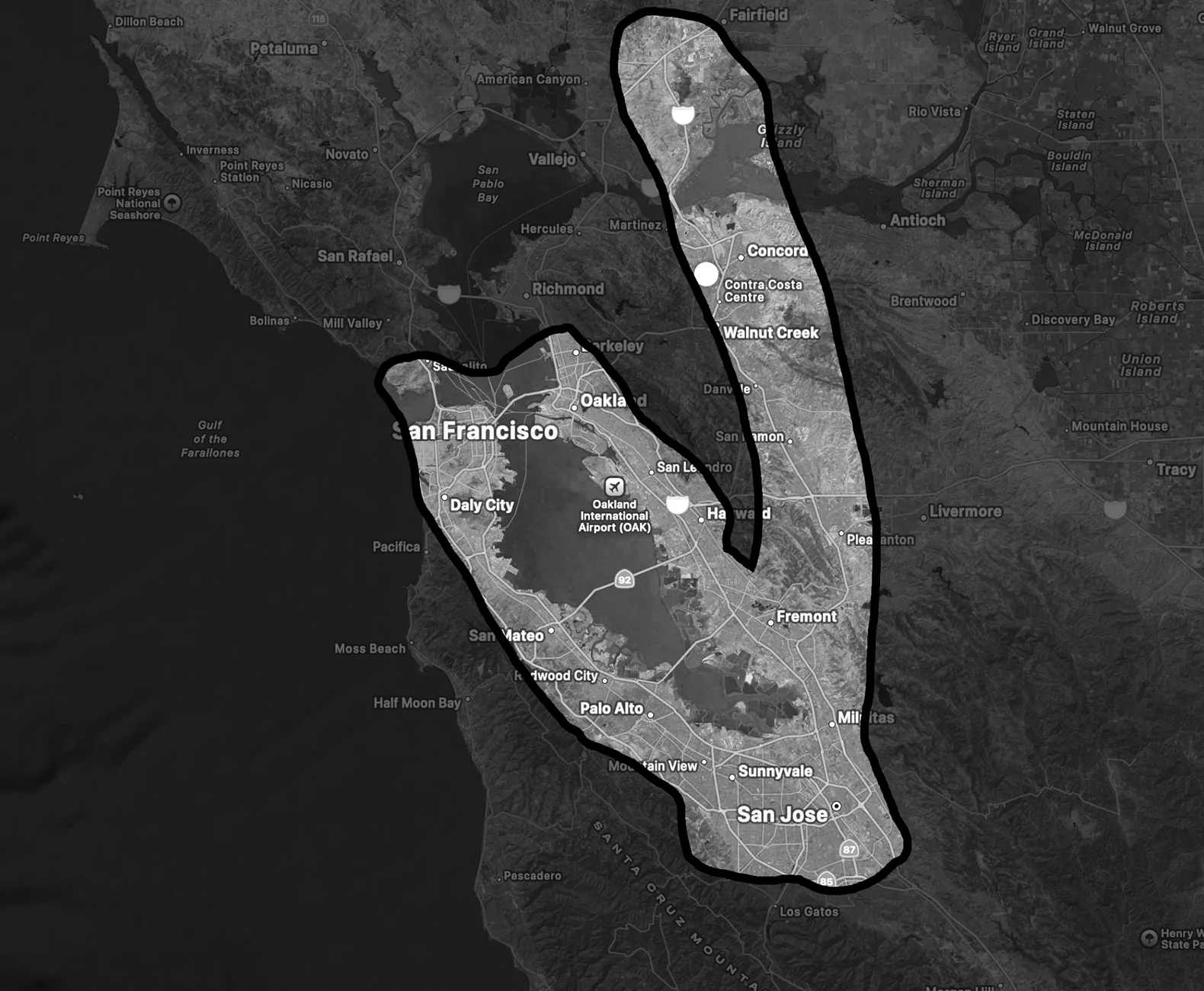Cybercab Robotaxi San Francisco / Bay Area Robotaxi service launches! Service area dwarfs Waymo's Screenshot 2025-07-30 at 11.51.37 PM