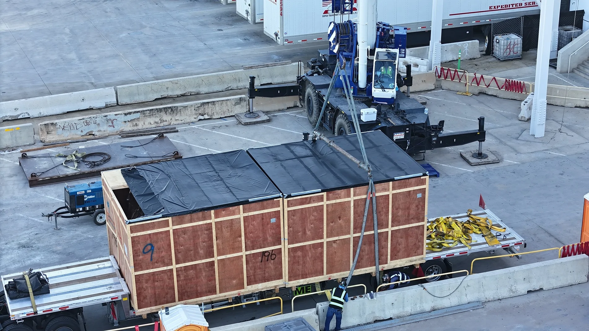 Cybercab Robotaxi Cybercab production line equipment arriving at Giga Texas GyqIHEiWoAIUZp1