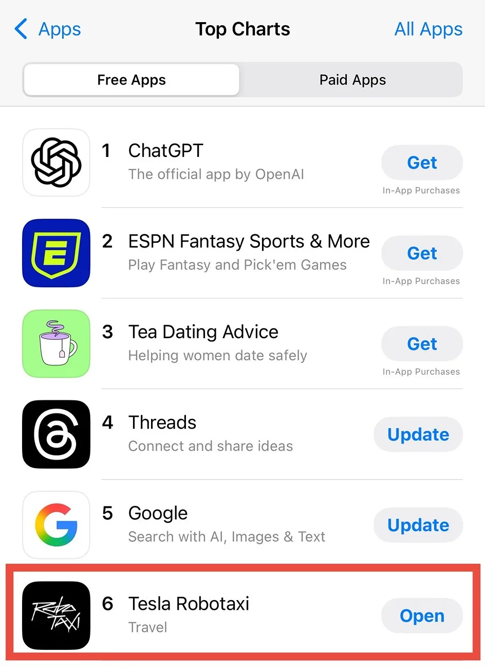 Cybercab Robotaxi Robotaxi App now available for ALL iOS users! Already #1 in app store Travel category G0AyXi2XcAAqV_d