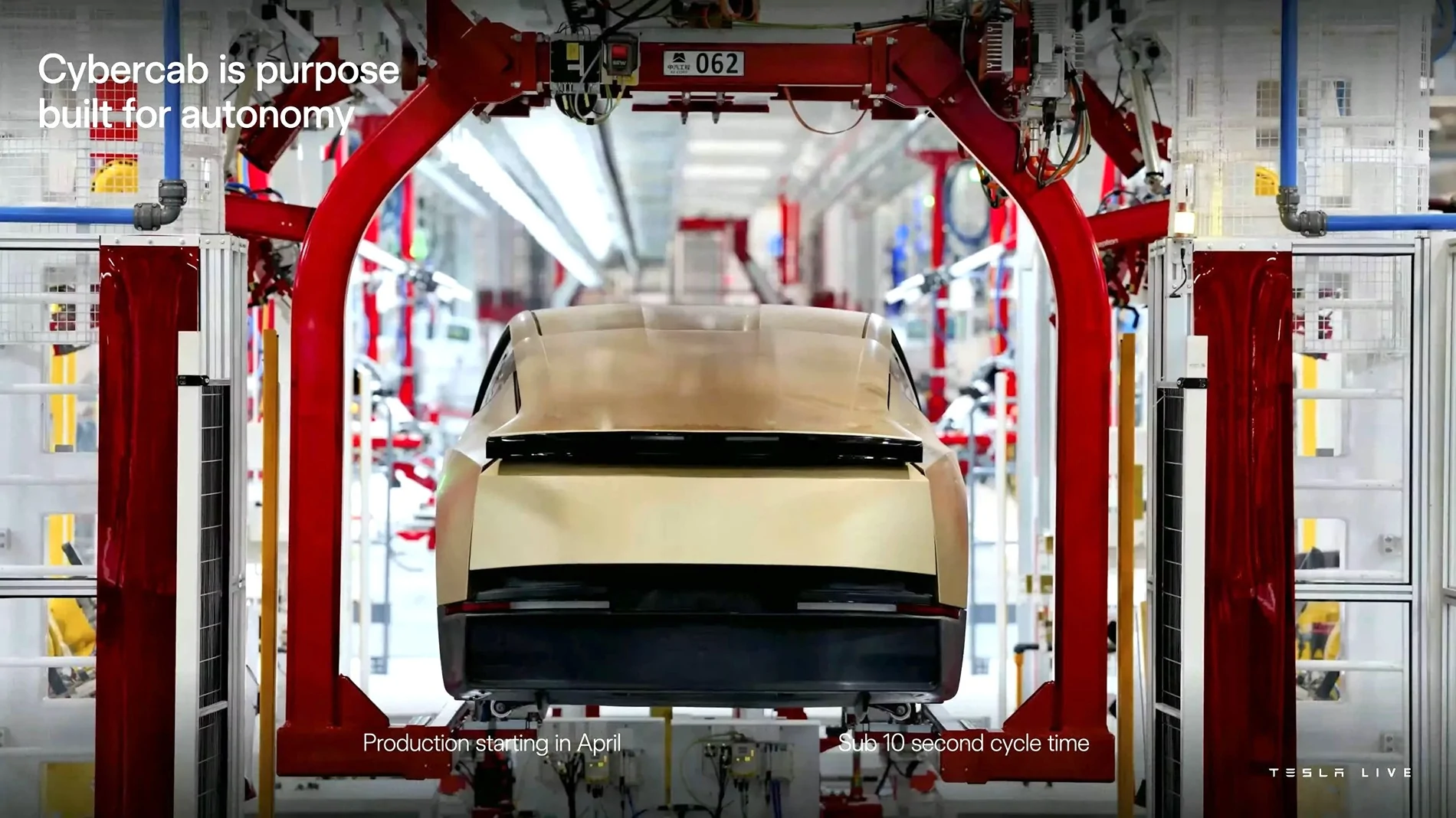Cybercab Robotaxi Cybercab Production begins April 2026. First Look at Production Line Using Unboxed Process Cybercab Production Line 3