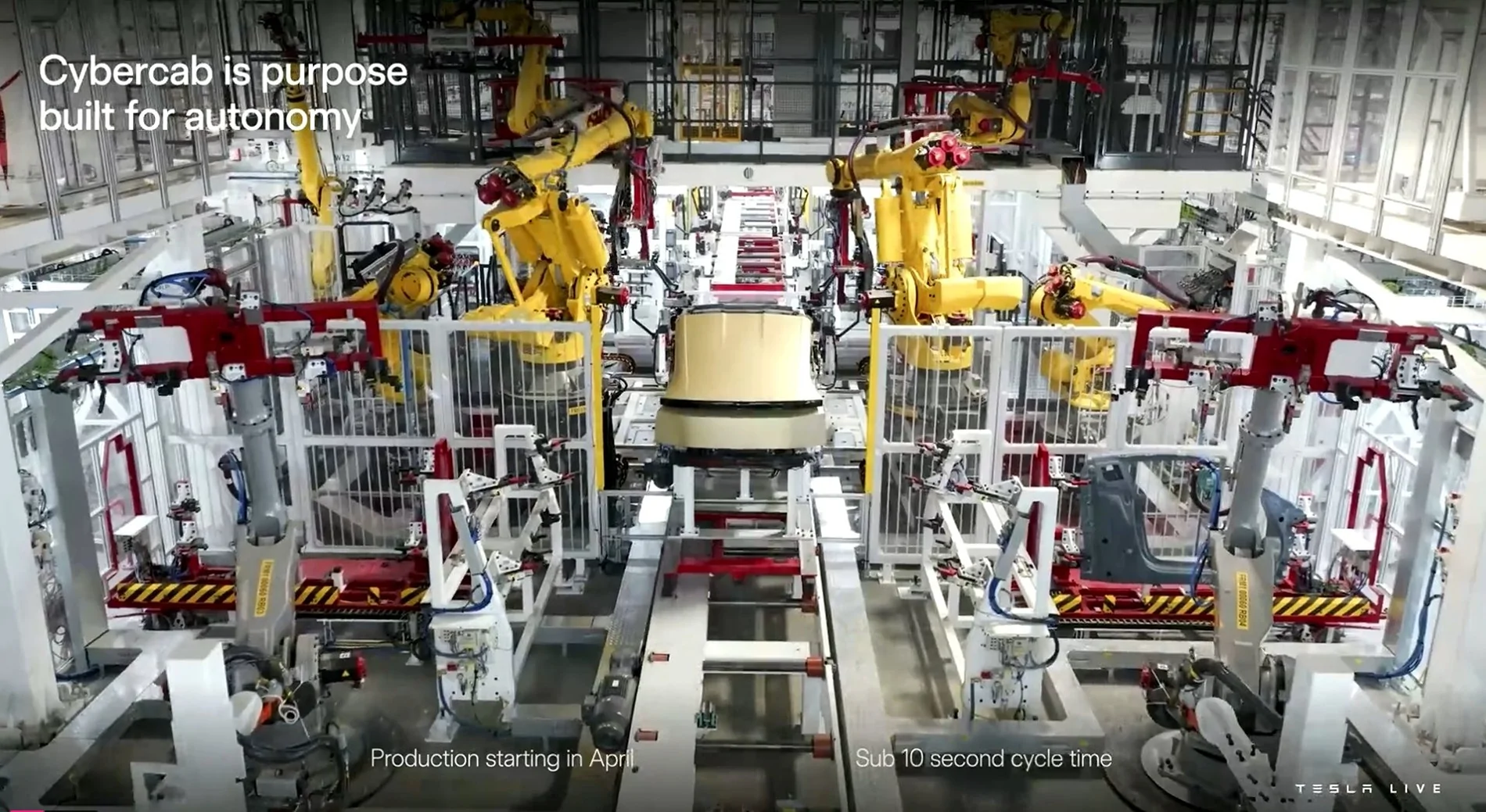Cybercab Robotaxi Cybercab Production begins April 2026. First Look at Production Line Using Unboxed Process Cybercab Production Line 1
