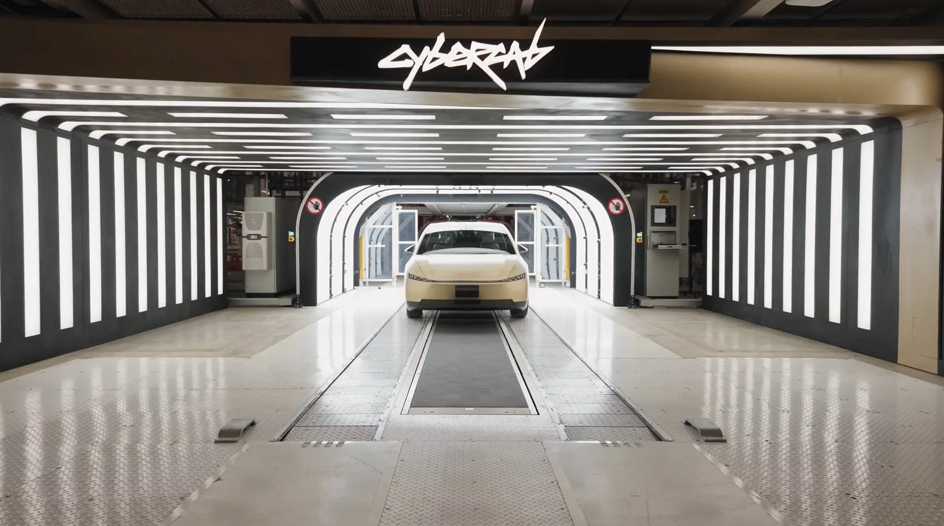 Cybercab Robotaxi Cybercab Production begins April 2026. First Look at Production Line Using Unboxed Process tesla cybercab production