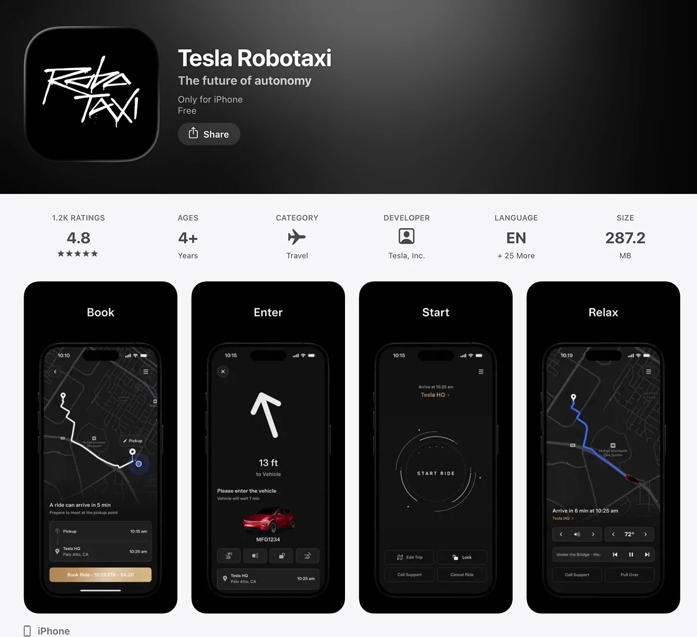 Cybercab Robotaxi Tesla Robotaxi service & app now open for full public use! Screenshot 2025-11-18 at 9.17.58 AM