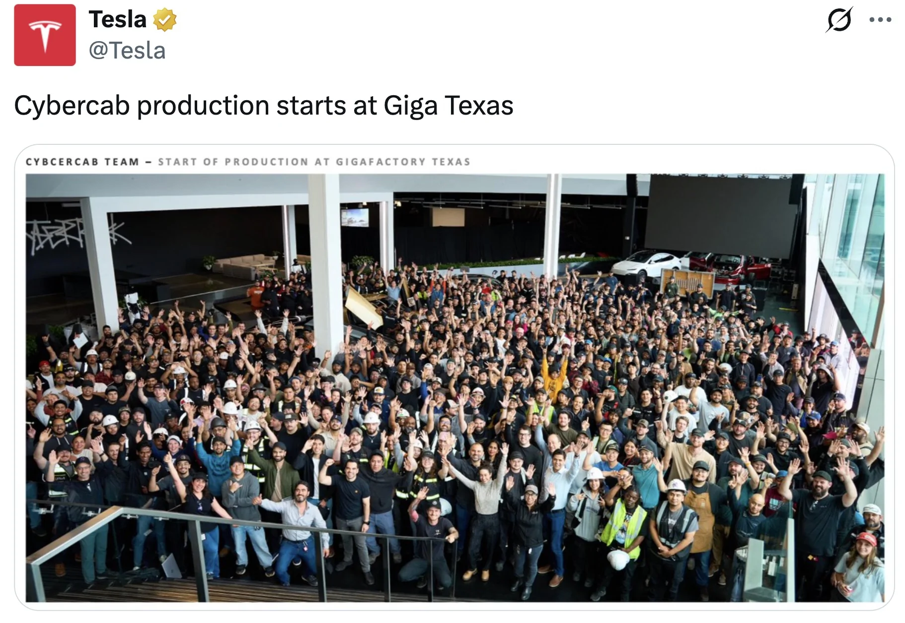 Cybercab Robotaxi Cybercab production has started at Giga Texas! Screenshot 2026-04-22 at 6.28.14 PM