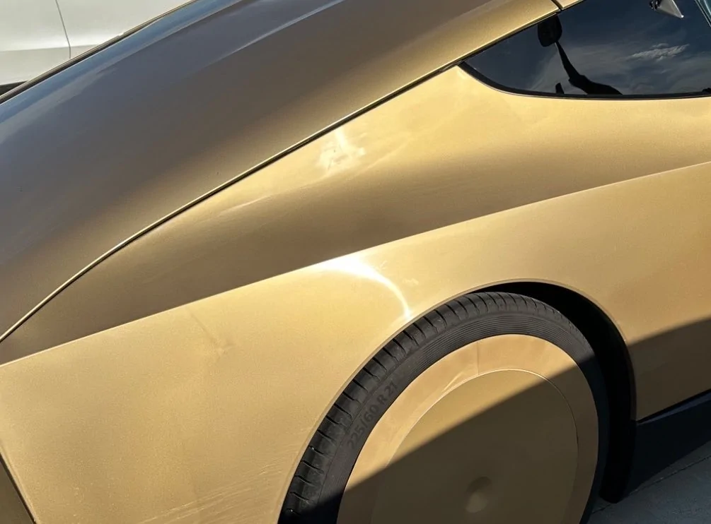 Cybercab Robotaxi Cybercab looks great in gloss gold gloss gold cybercab 1