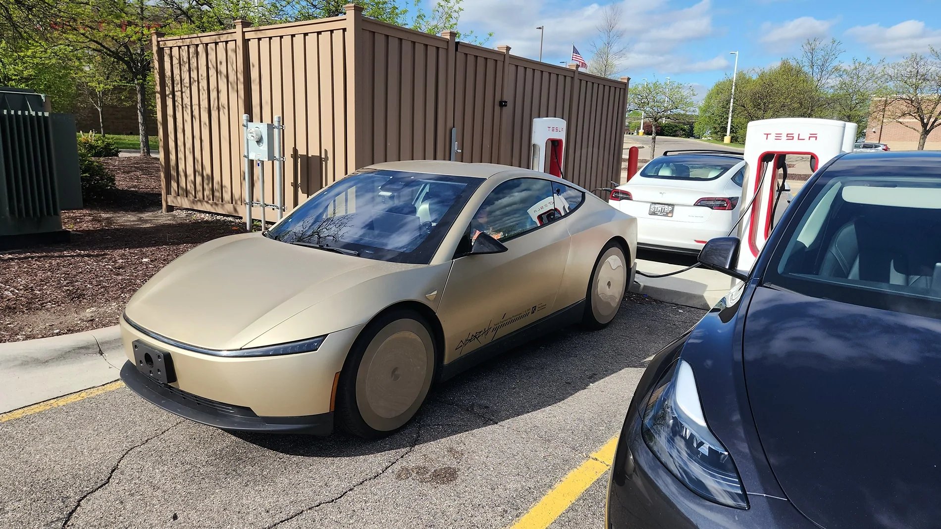 Cybercab Robotaxi Cybercab Spotted in Detroit at Supercharger 20260428_172138