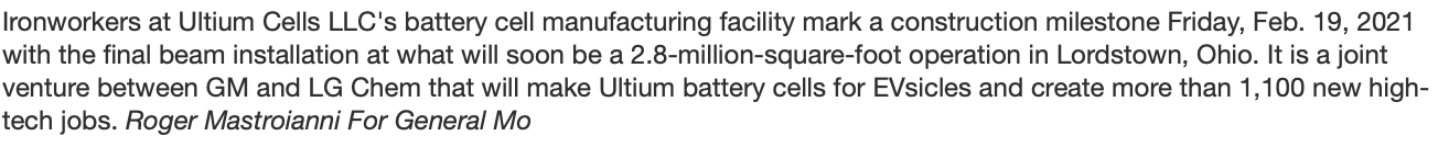 Cybercab Robotaxi GM to build $2.3B battery plant for electric vehicles in Tennessee, creating 1,300 jobs Screen Shot 2021-04-17 at 8.28.28 AM