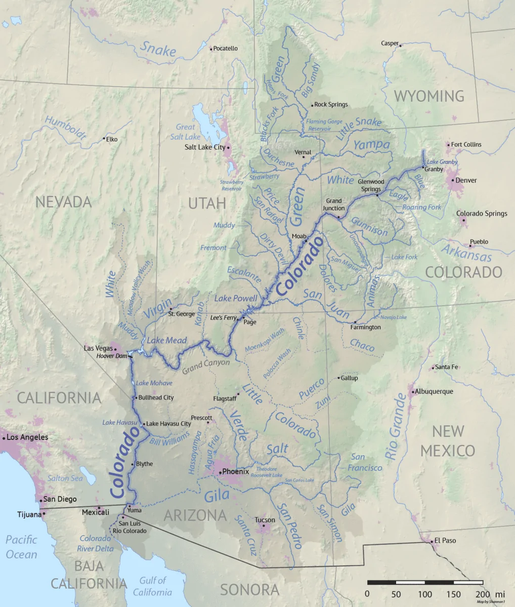 Cybercab Robotaxi Drought-US Government Rations Colorado River Water For First Time In History 1018px-Colorado_River_basin_ma